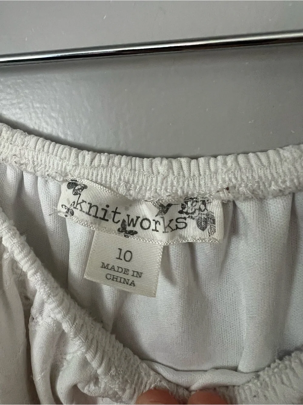 Knitworks Girls 10 White Eyelet Top Wide Leg Jumper Spring Summer Picnic Church